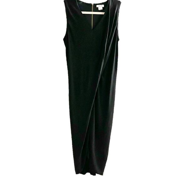 Helmut Lang Black Lined Viscose Draped Dress Size Small - Picture 3 of 11